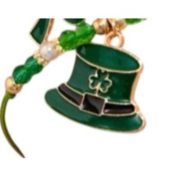 St Patricks Day Knotted String Beaded Bracelet Anklet Leprechaun Hat Sha… - Picture 6 of 10